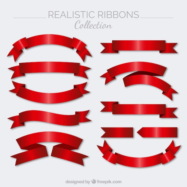 Collection of vintage red ribbons
