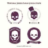 Free vector collection of vintage skull logos