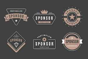 Vettore gratuito collezione di badge sponsor vintage