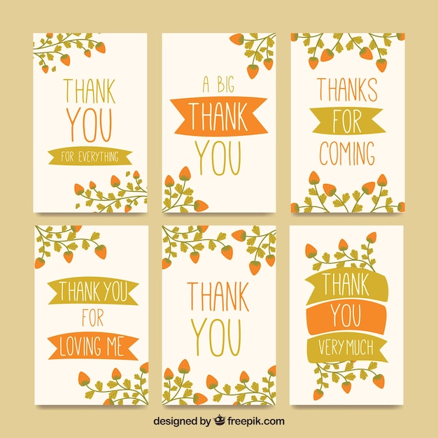 Free vector collection of vintage thank you cards