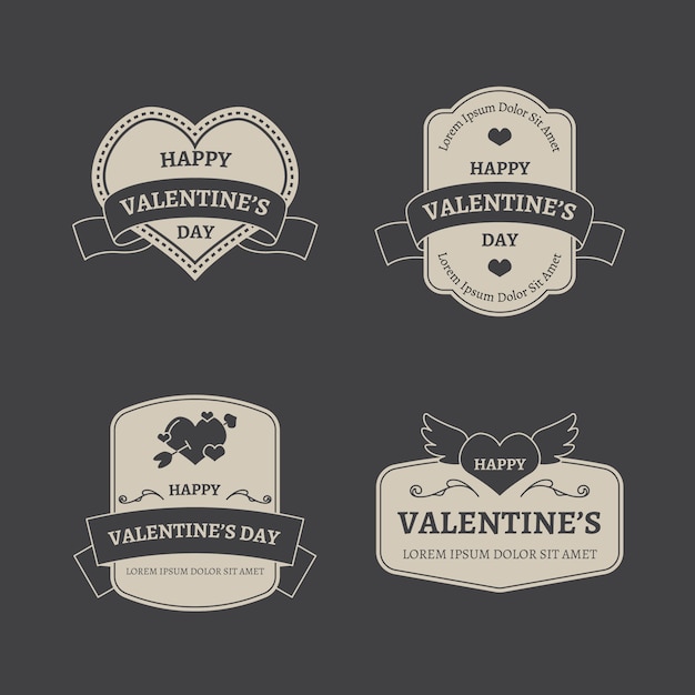 Collection of vintage valentine's day labels