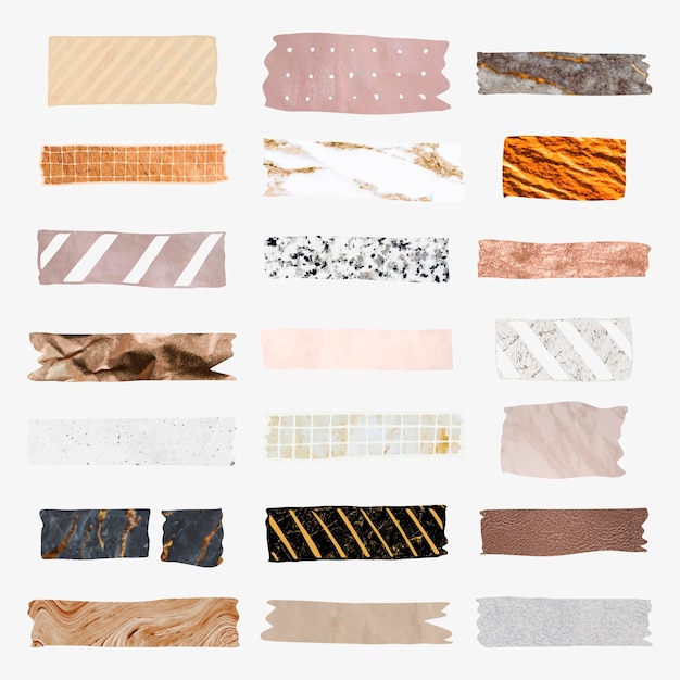 Free vector collection of washi tapes
