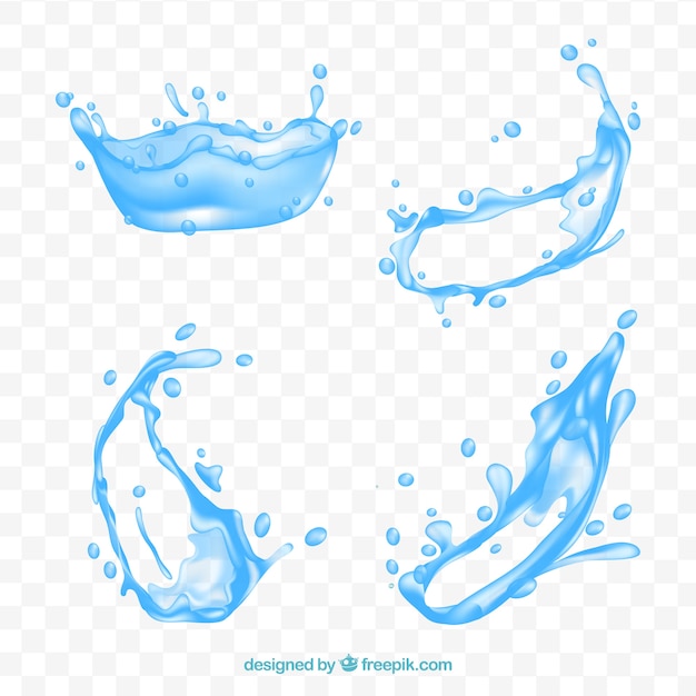 Free vector collection of water splashes
