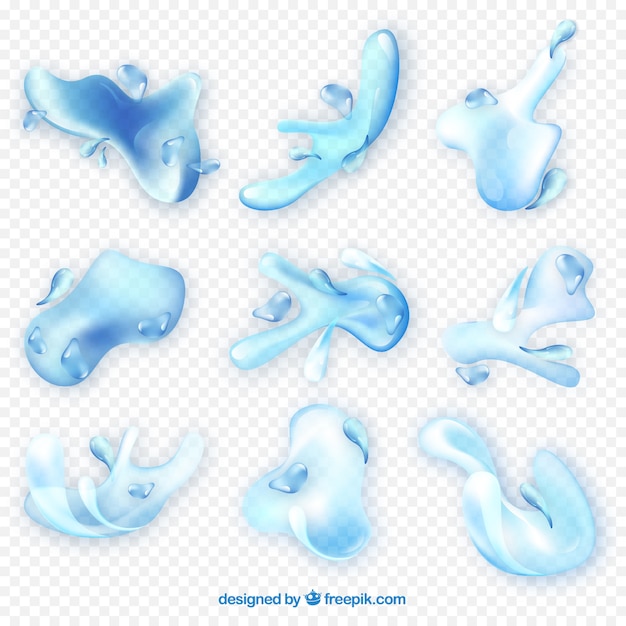 Free vector collection of water splashes