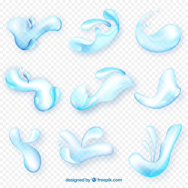 Free vector collection of water splashes