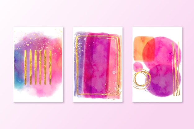 Collection of watercolor covers vivid colors