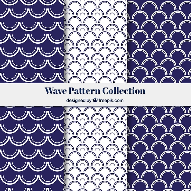 Collection of wave patterns with semicircular forms
