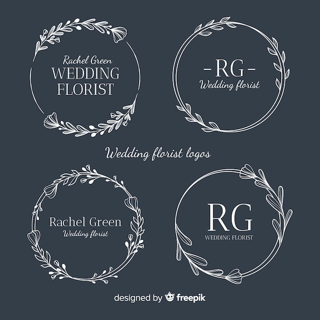 Free vector collection of  wedding florist logos