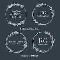 Free vector collection of  wedding florist logos