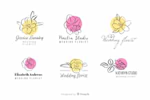 Free vector collection of wedding florist logos