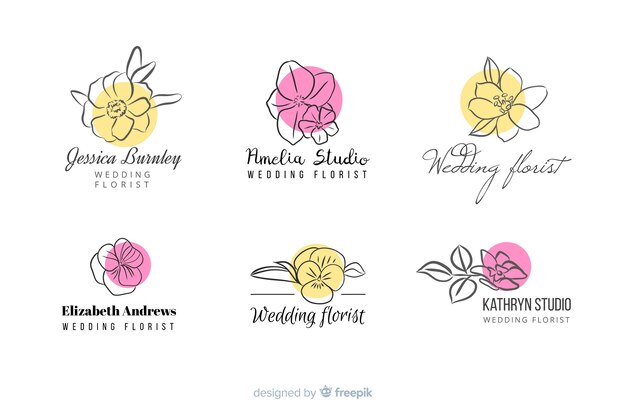 Коллекция логотипов свадебного флориста