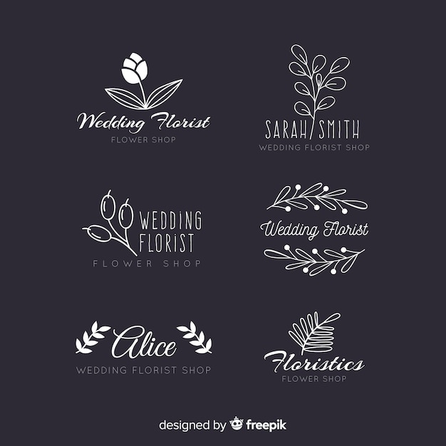 結婚式の花屋のロゴ集