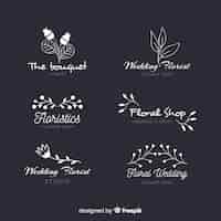 Free vector collection of wedding florist logos