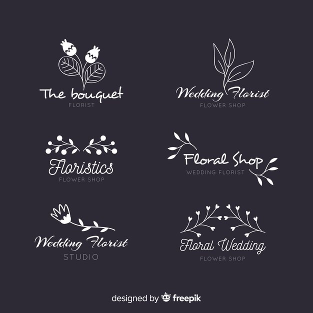 collection of wedding florist logos