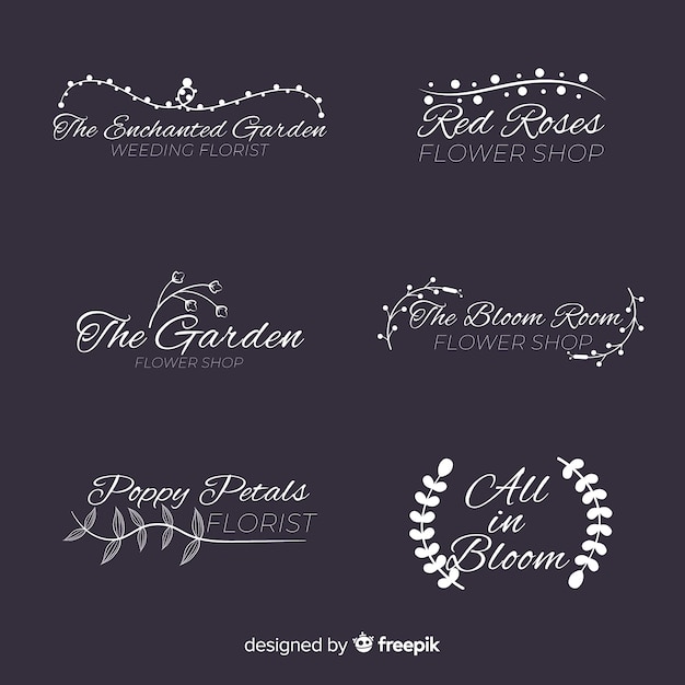 Collection of wedding florist logos