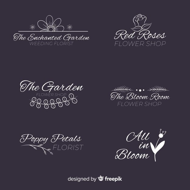 Collection of wedding florist logos