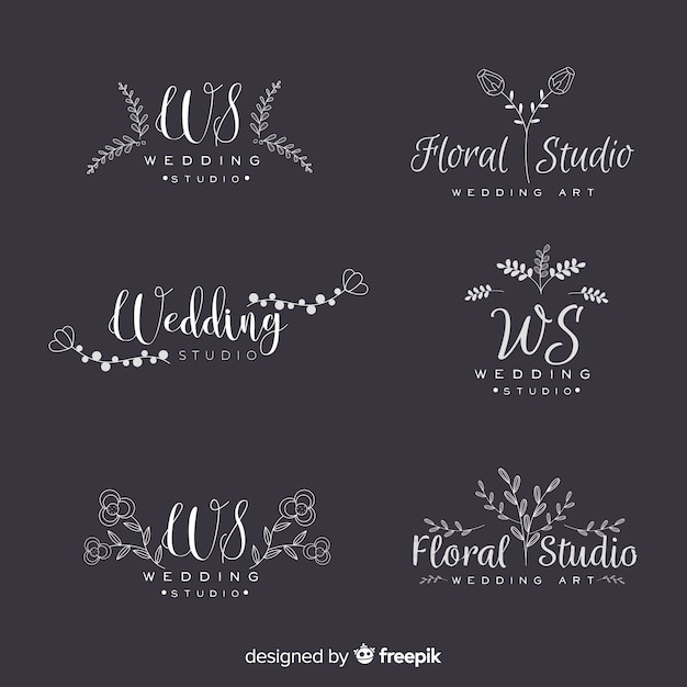 Free vector collection of wedding florist logos