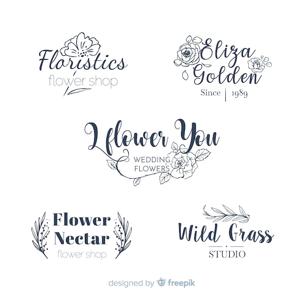 Collection of wedding florist logos