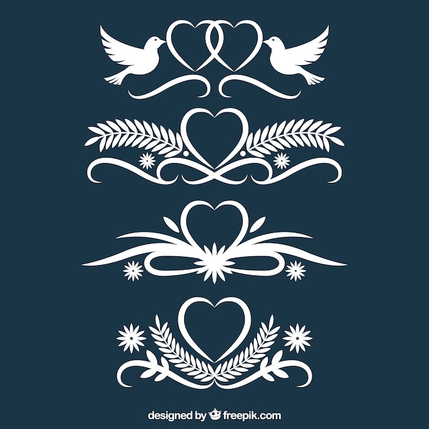 Wedding Ornaments in Flat Design – Free Download