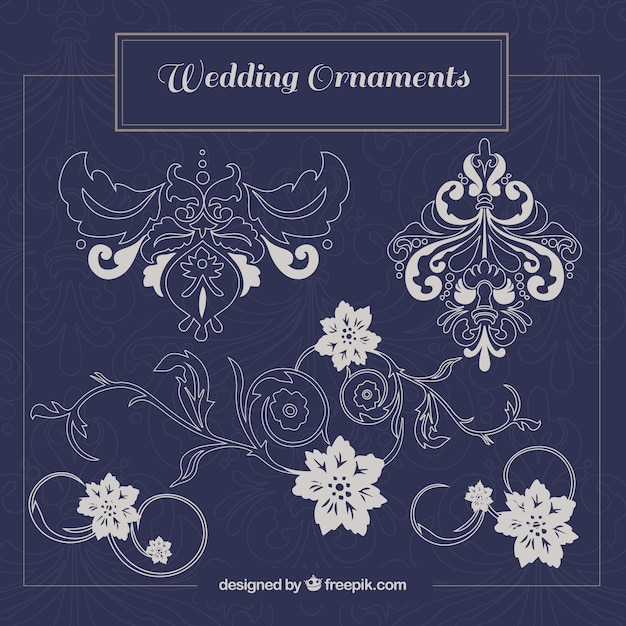 Free vector collection of wedding vintage ornamental