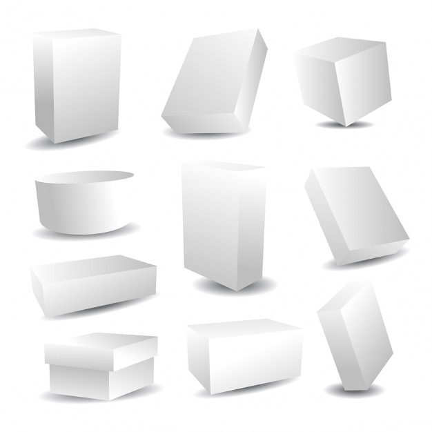 Free Vector collection of white packaging boxes