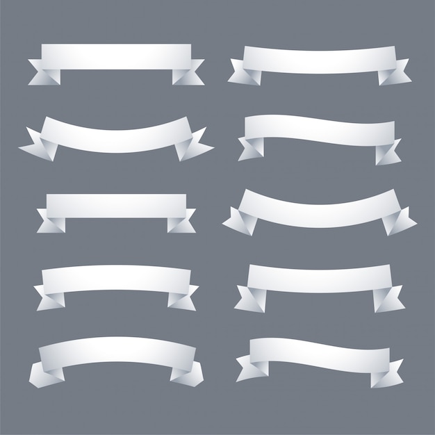Free vector collection of white ribbons