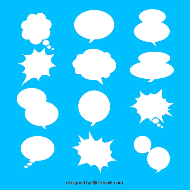 Free vector collection of white speech bubble