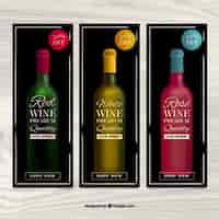 Free vector collection of wine banners with discounts