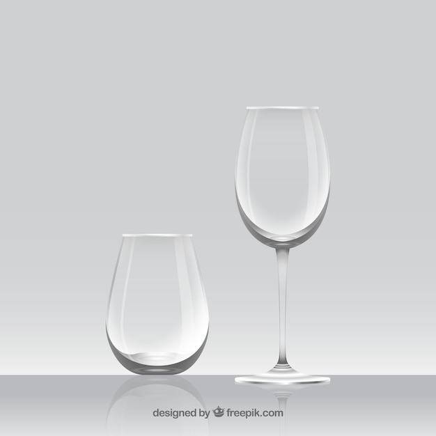 Free vector collection of wine glasses in realistic style