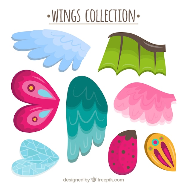 Free vector collection of wings with variety of designs