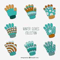 Free vector collection of winter gloves