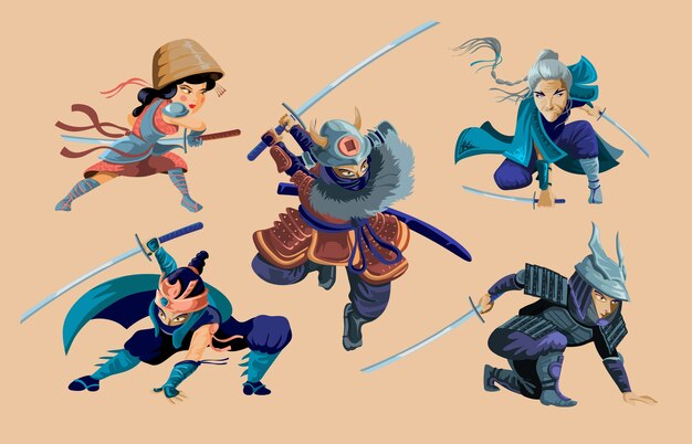 サムライ武術プリント 無料のベクター