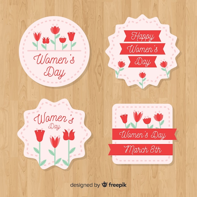 Collection of womans day labels