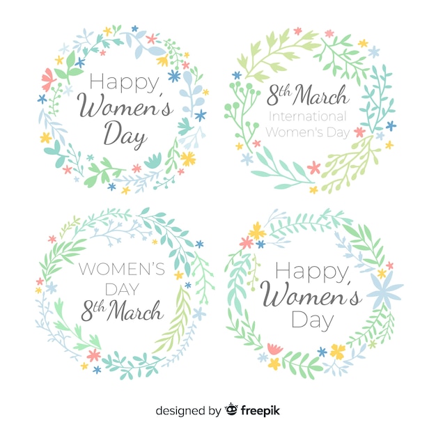 Collection of womans day labels