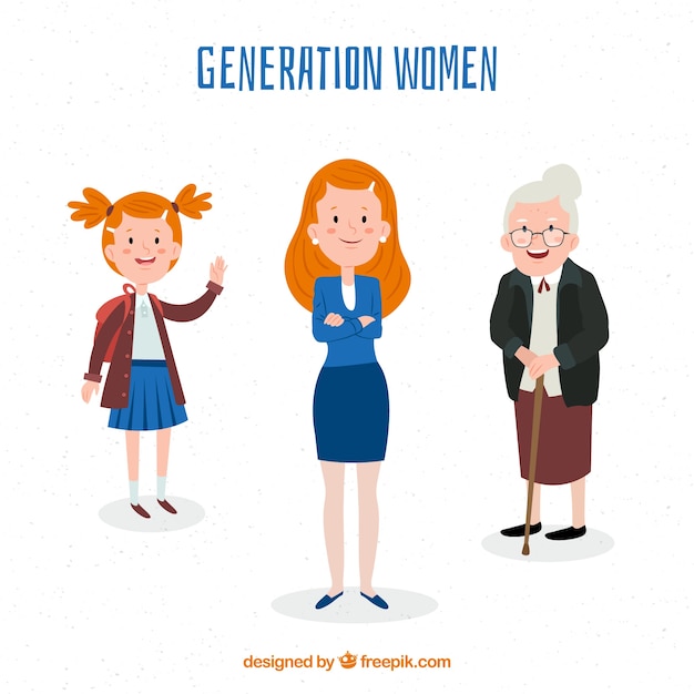 Free vector collection of women in different ages