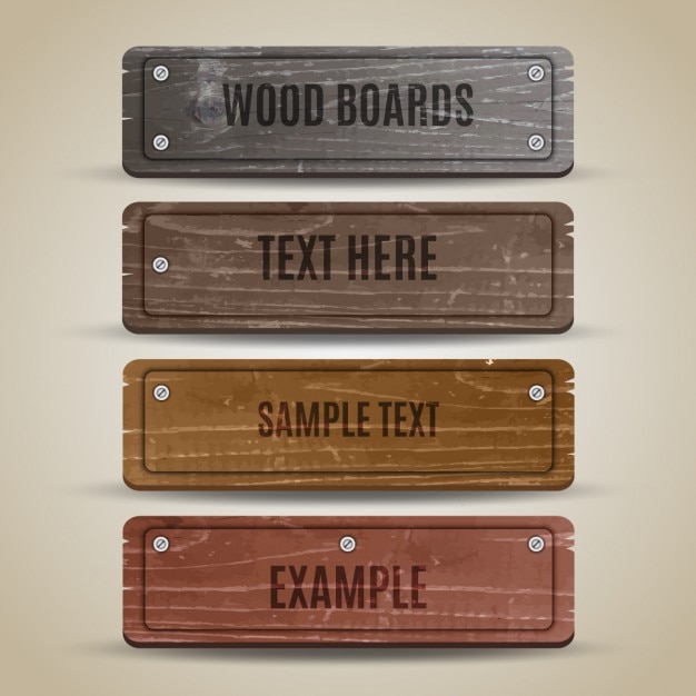 Free vector collection of wooden board