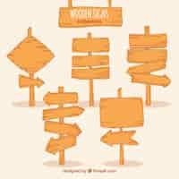 Free vector collection of wooden signs