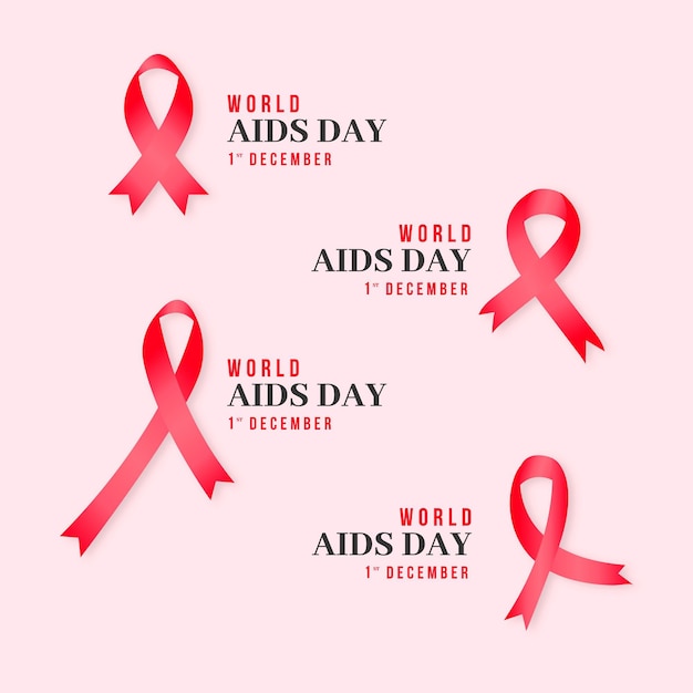 Collection of world aids day badges