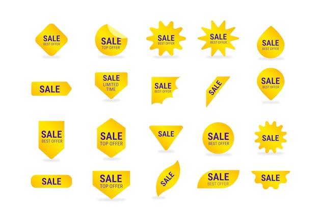 Free vector collection of yellow sales label