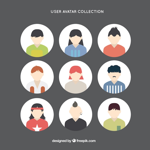 Collection of young people avatar