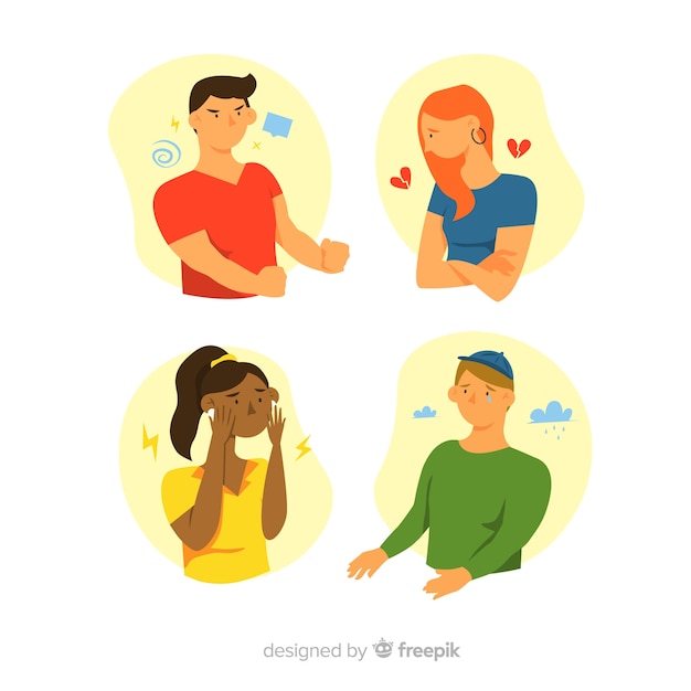 Collection of young people emotions