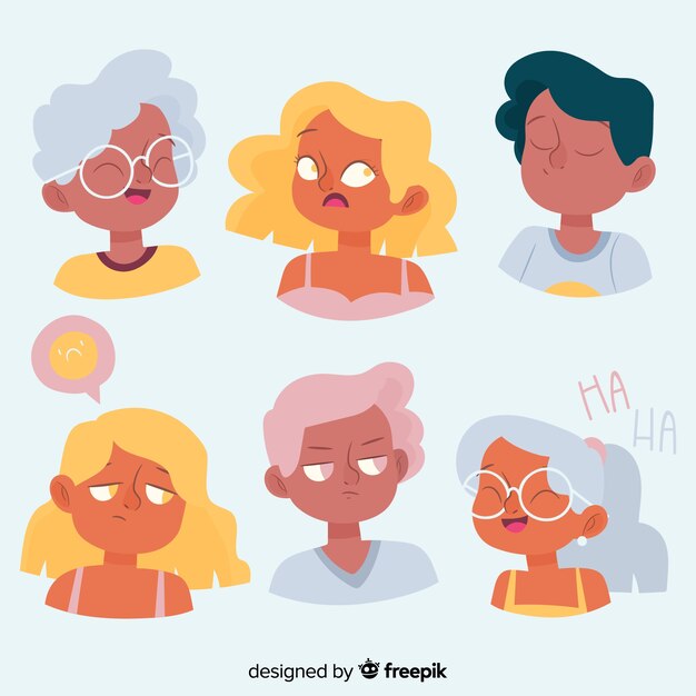 Collection of young people emotions