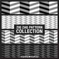 Free vector collection of zig-zag patterns