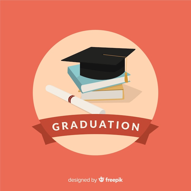 Free vector college background with mortarboard