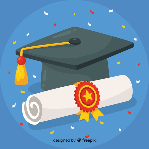 Free vector college background with mortarboard