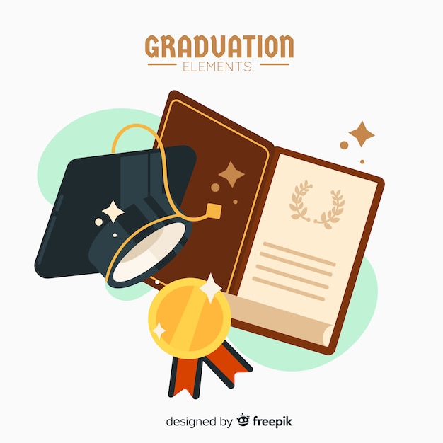 Free vector college background with mortarboard