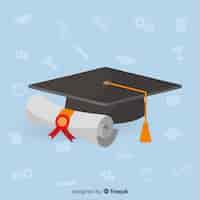 Free vector college background with mortarboard