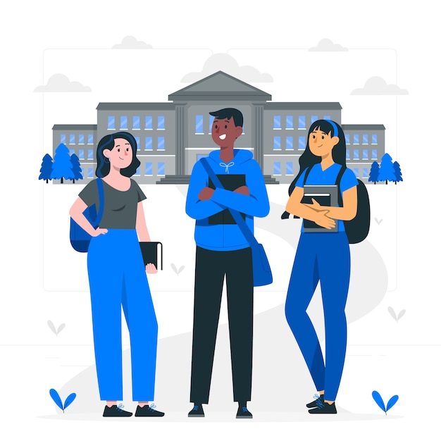 Free vector college students concept illustration