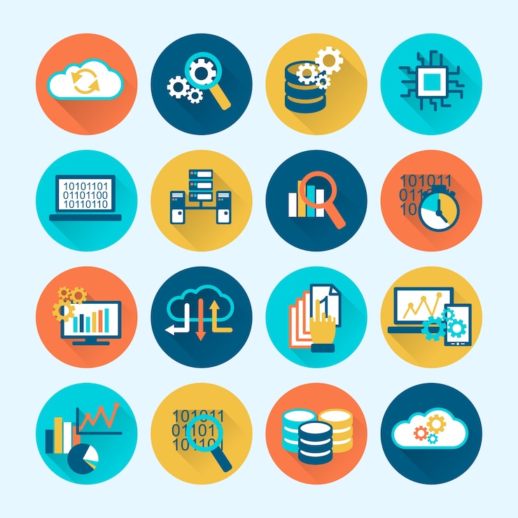 Free Vector coloful business icons