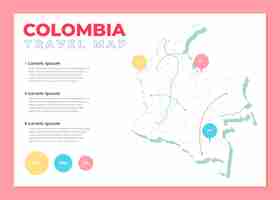 Free vector colombia map infographic in flat design